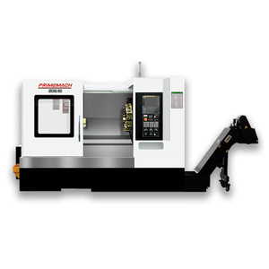 Tour &agrave; tourelle CNC de haute pr&eacute;cision avec banc inclin&eacute; &agrave; 45&deg; et broche A2-8 avec moteur haute puissance et contre-pointe hydraulique